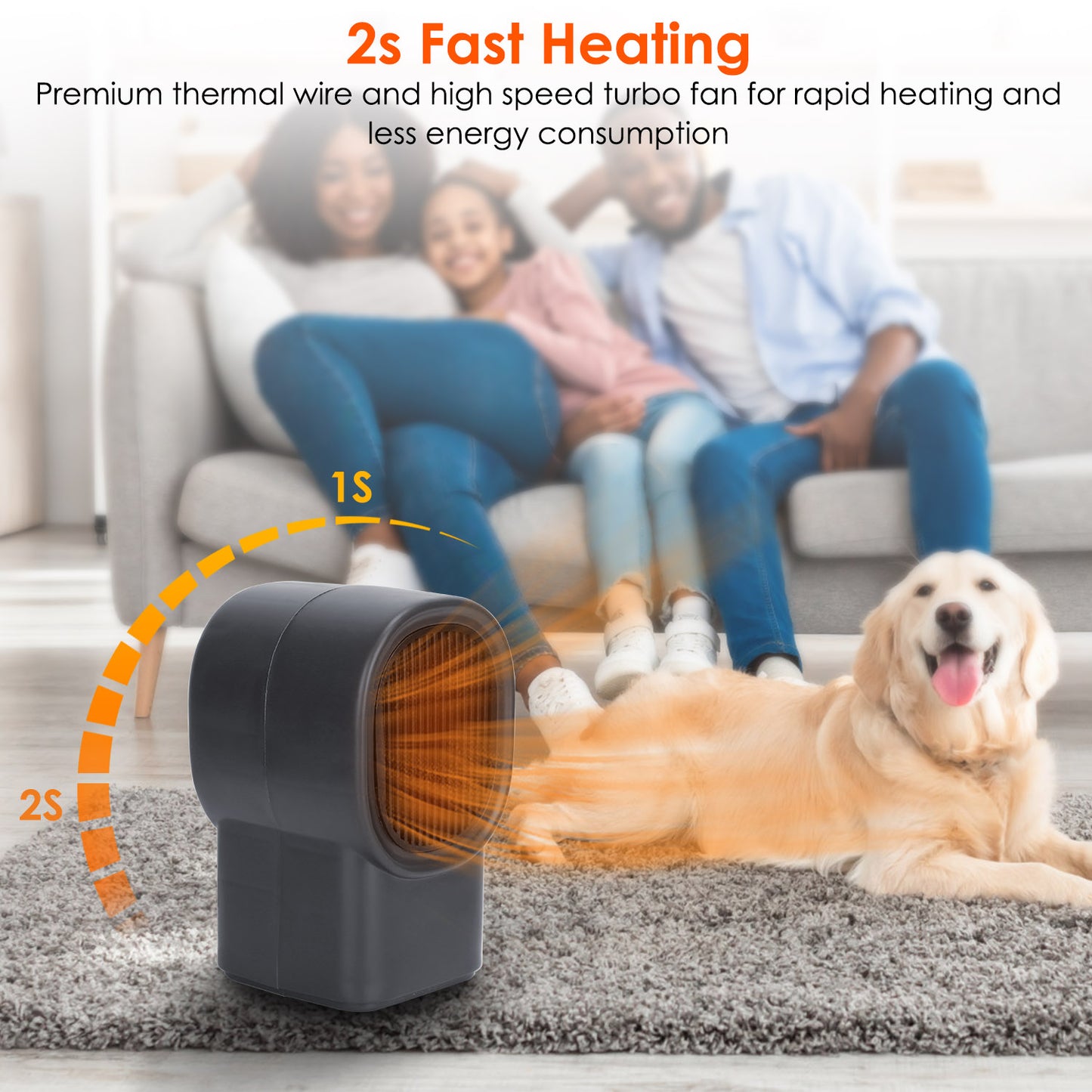 400W Portable Electric Space Heater for Home & Office
