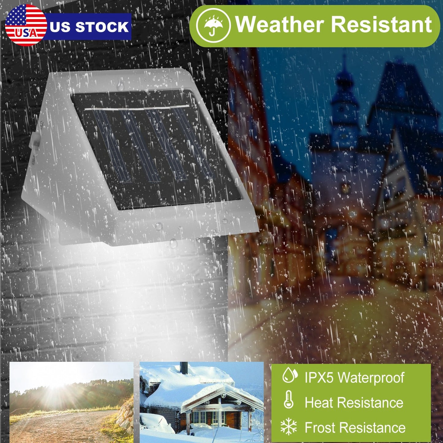 Solar Powered Stair Light with Auto Dusk-to-Dawn Sensor