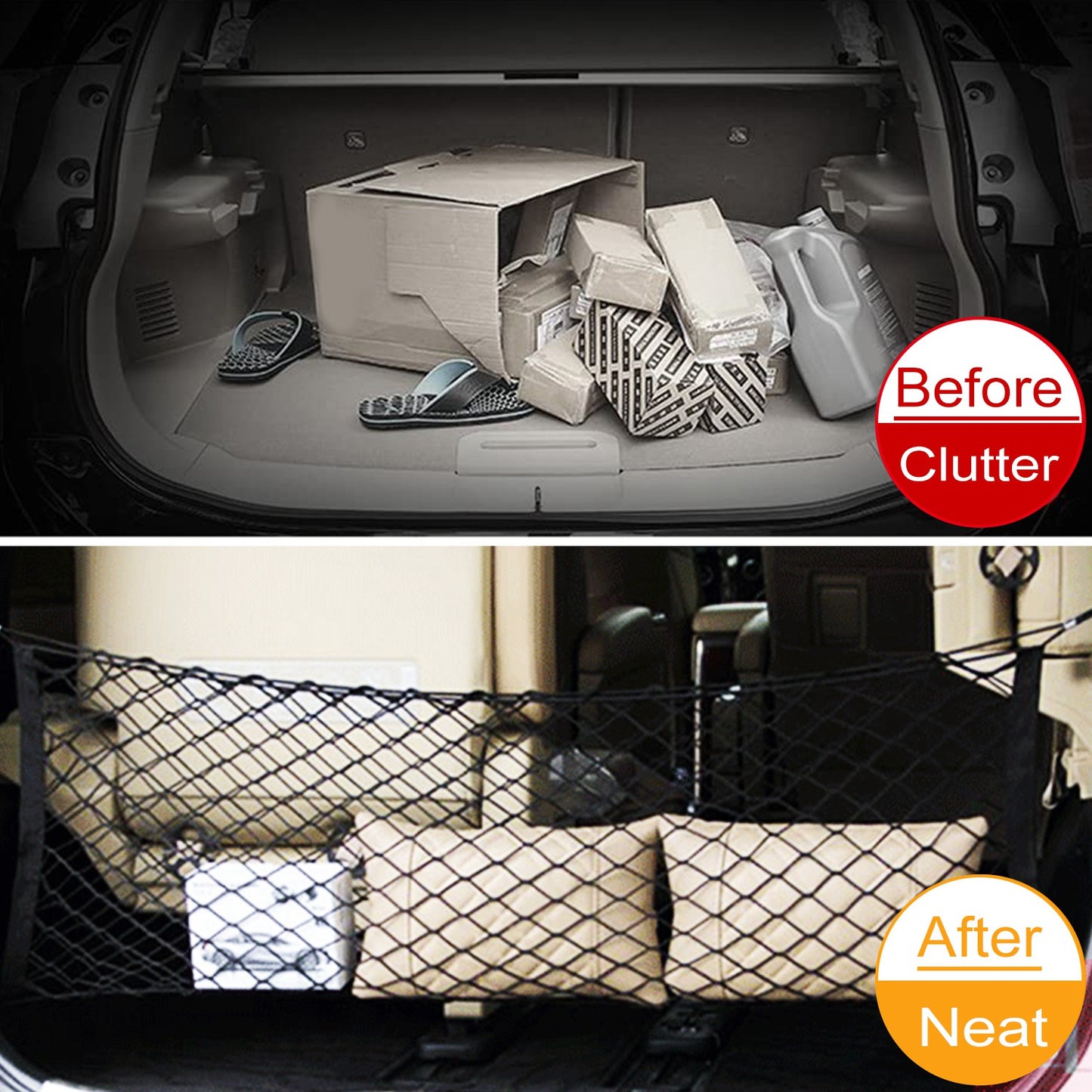 Trunk Cargo Net Organizer - Stretchable Elastic Storage
