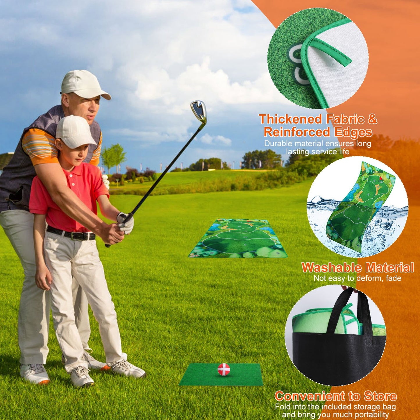Golf Chipping Game Set with 20 Sticky Balls and Target Mat