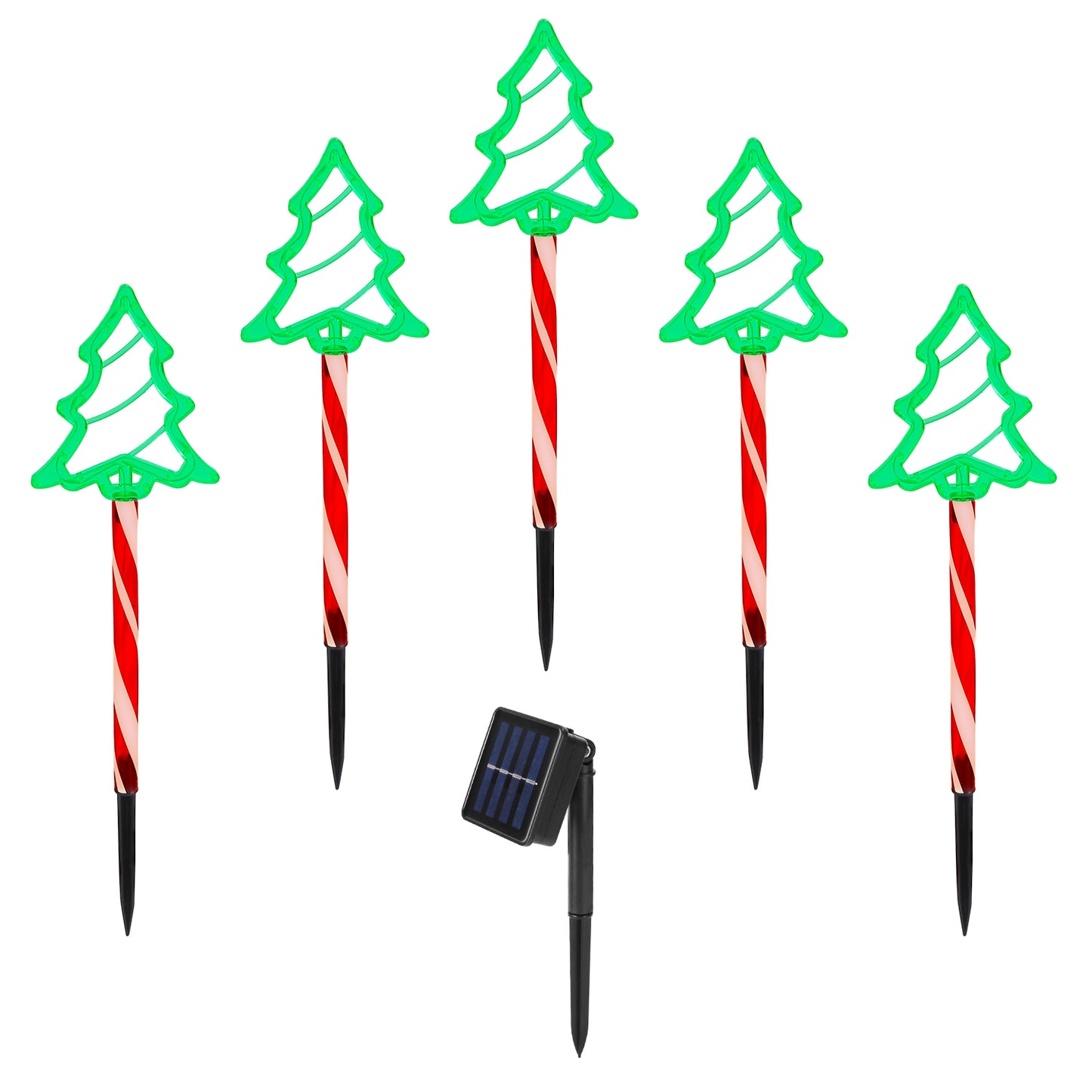 Solar Christmas Pathway Lights 5-Pack with 8 Lighting Modes