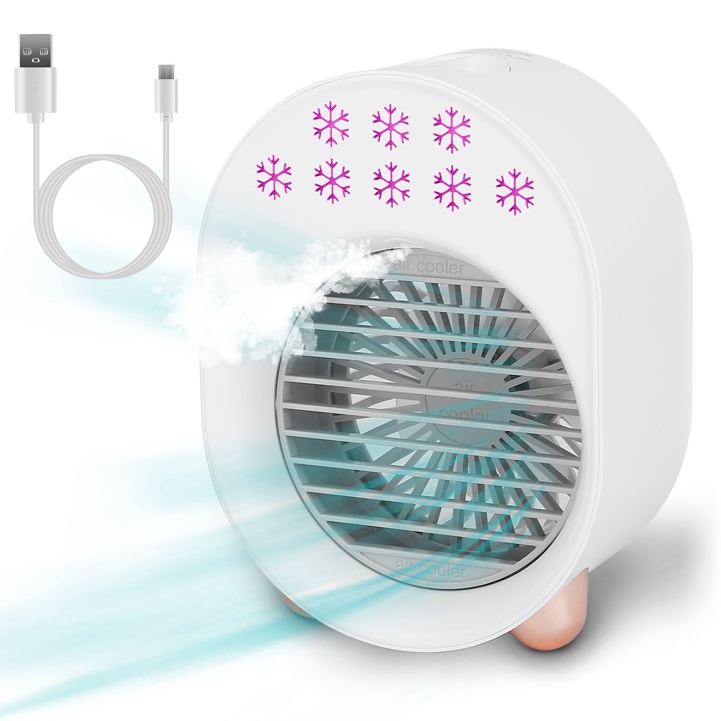 Portable Mini Air Conditioner Fan with Humidifier & LED Light