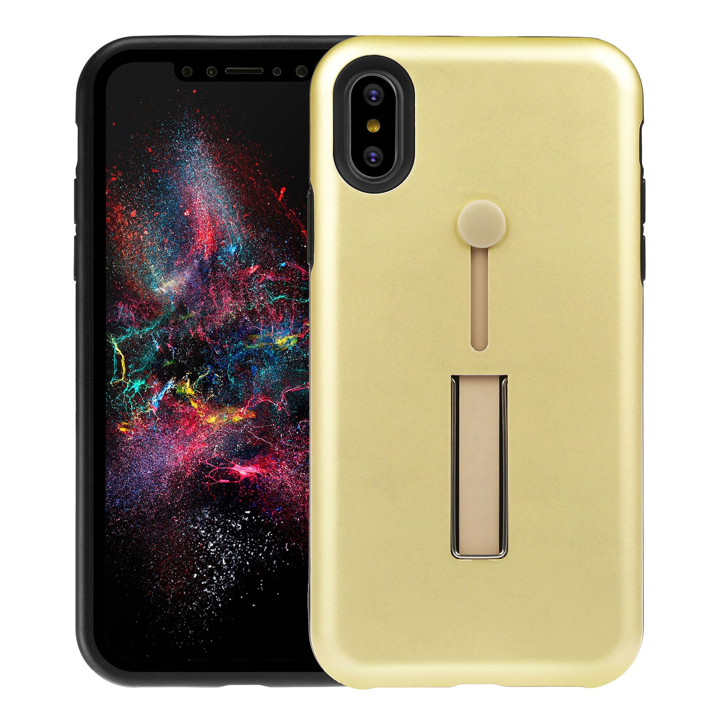 iPhone X Case with Finger Strap and Kickstand