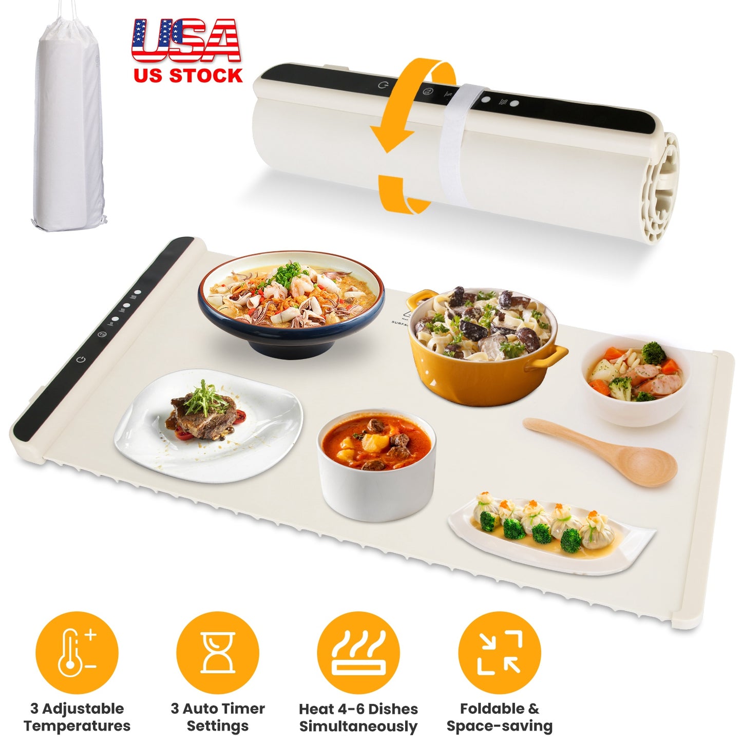 Electric Warming Tray with Adjustable Temperature Control