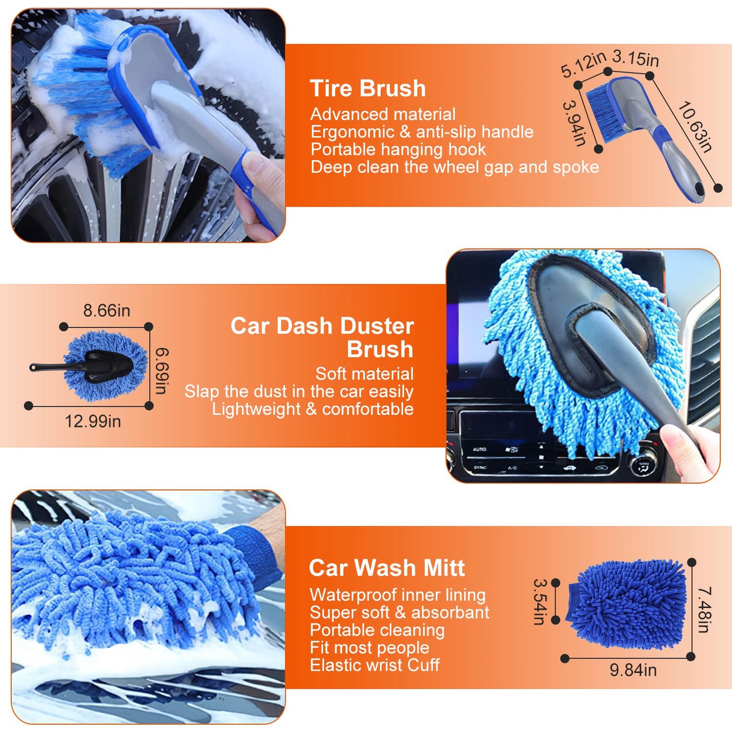 Car Detailing Brush Kit - 26 Piece Complete Cleaning Set