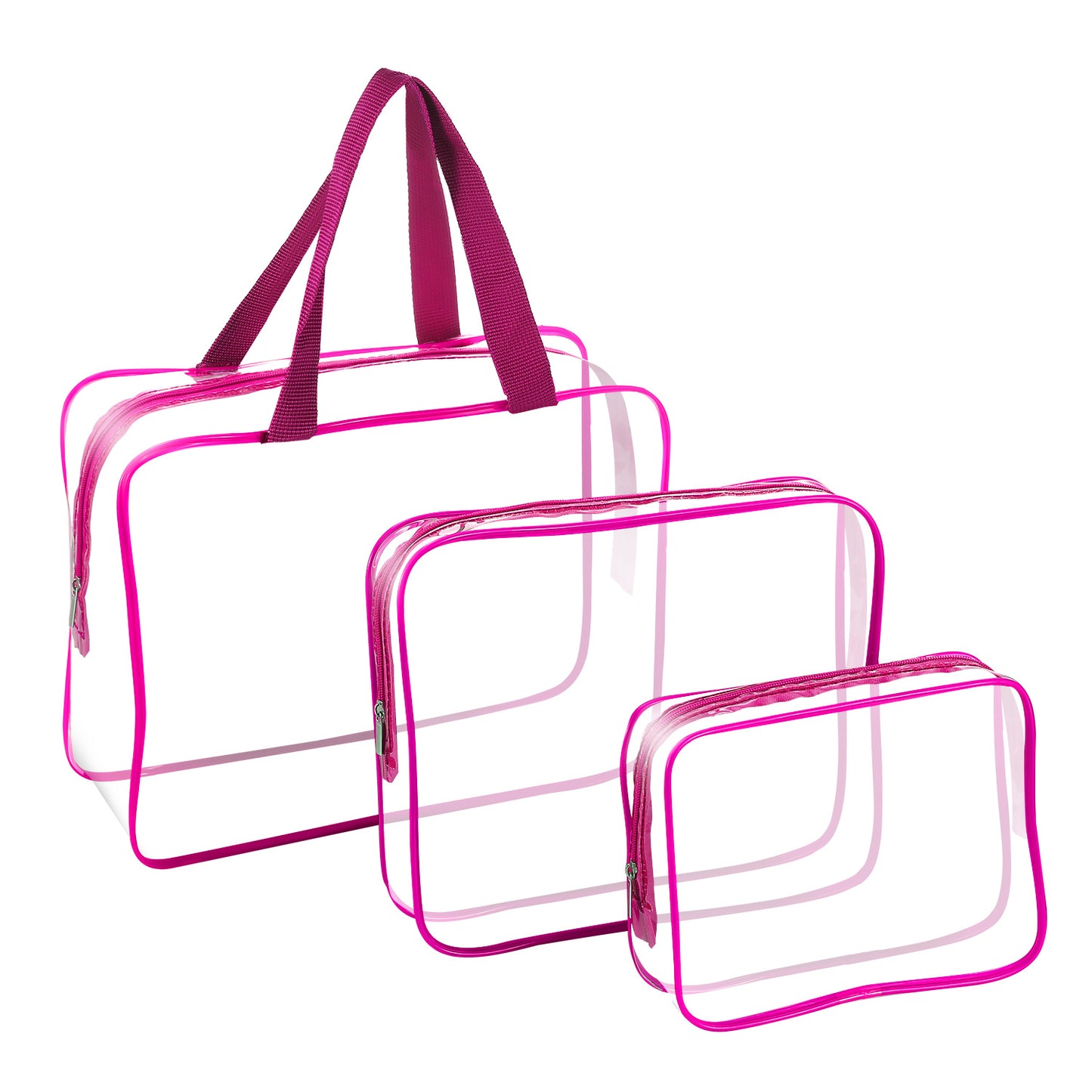 3Pcs Clear Travel Makeup Bags