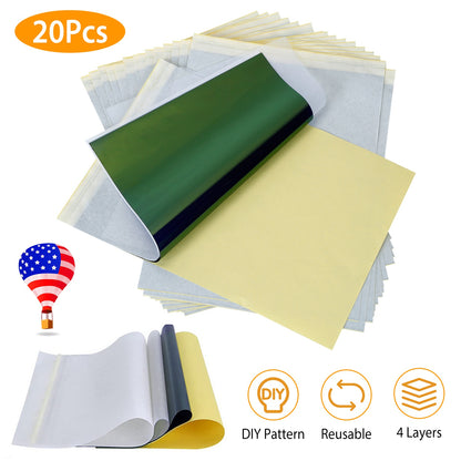 Tattoo Transfer Paper 4-Layer Stencil Sheets A4 (20-Pack)