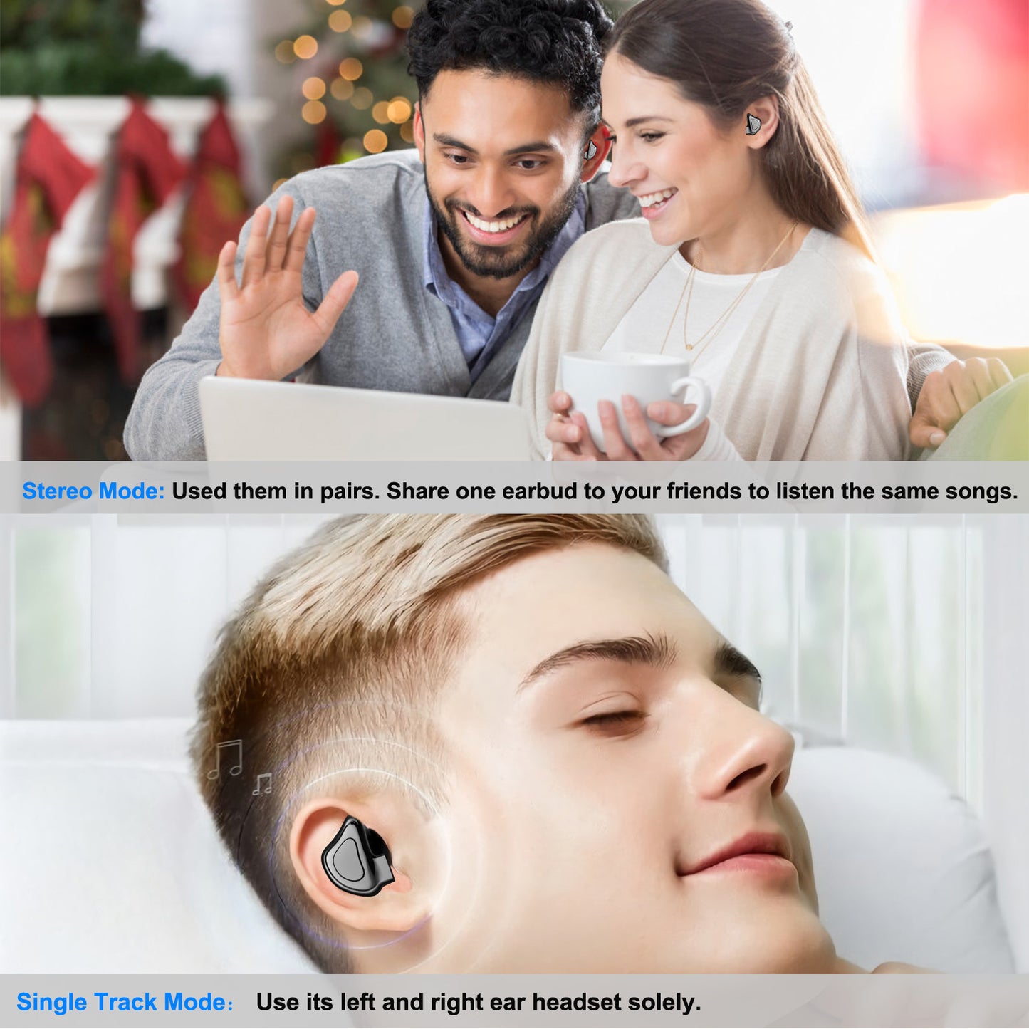 True Wireless Earbuds with Charging Dock and IPX4 Waterproof