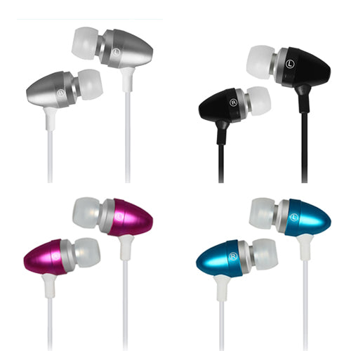In-Ear Stereo Headset with Microphone - 4 Pack