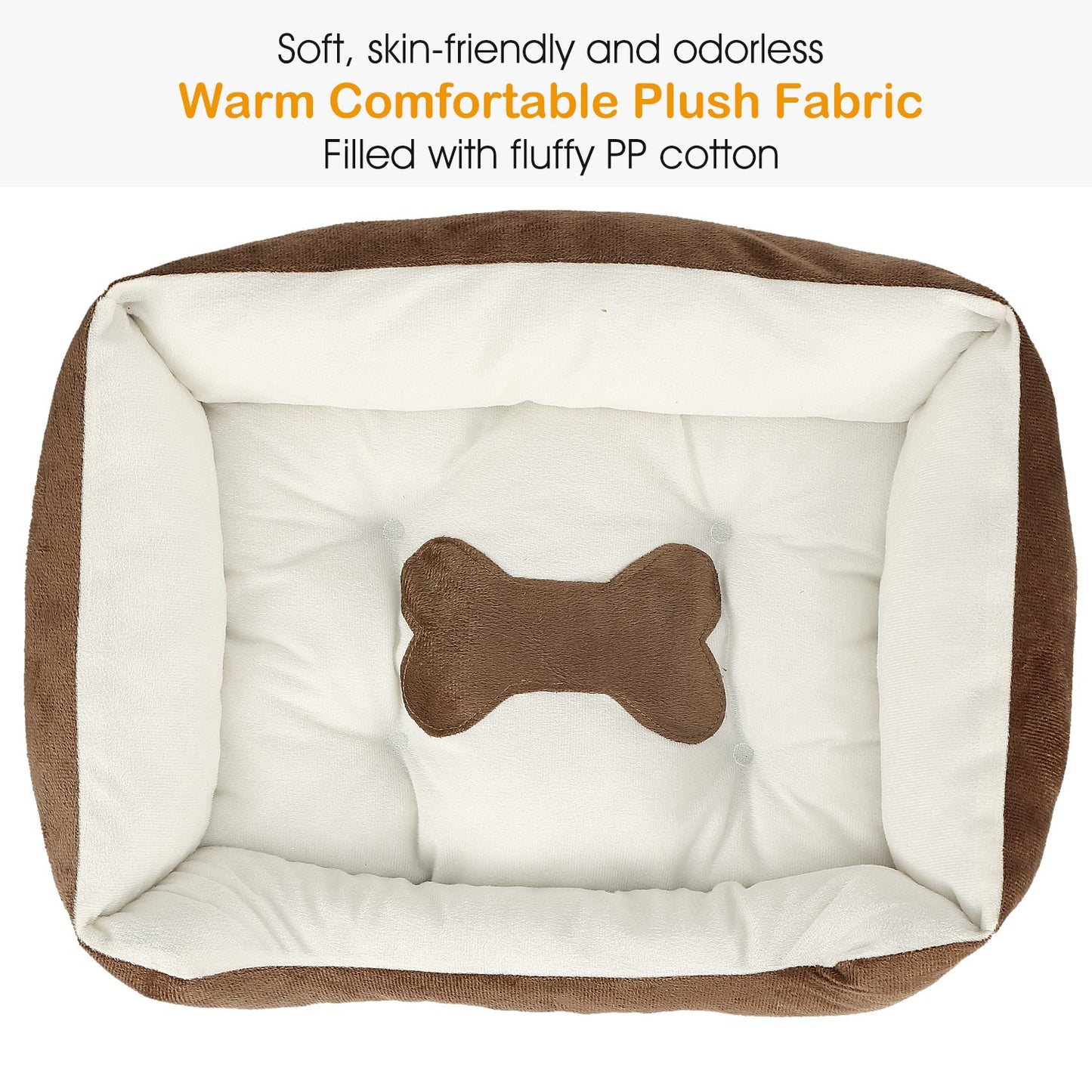Plush Dog Bed with Non-Slip Bottom & Bonus Toy
