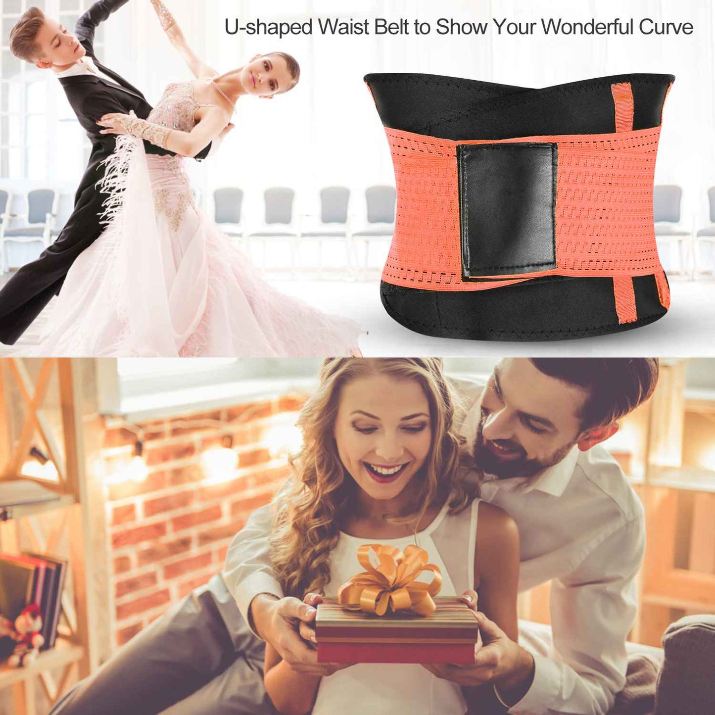Waist Trainer Belt with Back Support - Adjustable Slimming Band