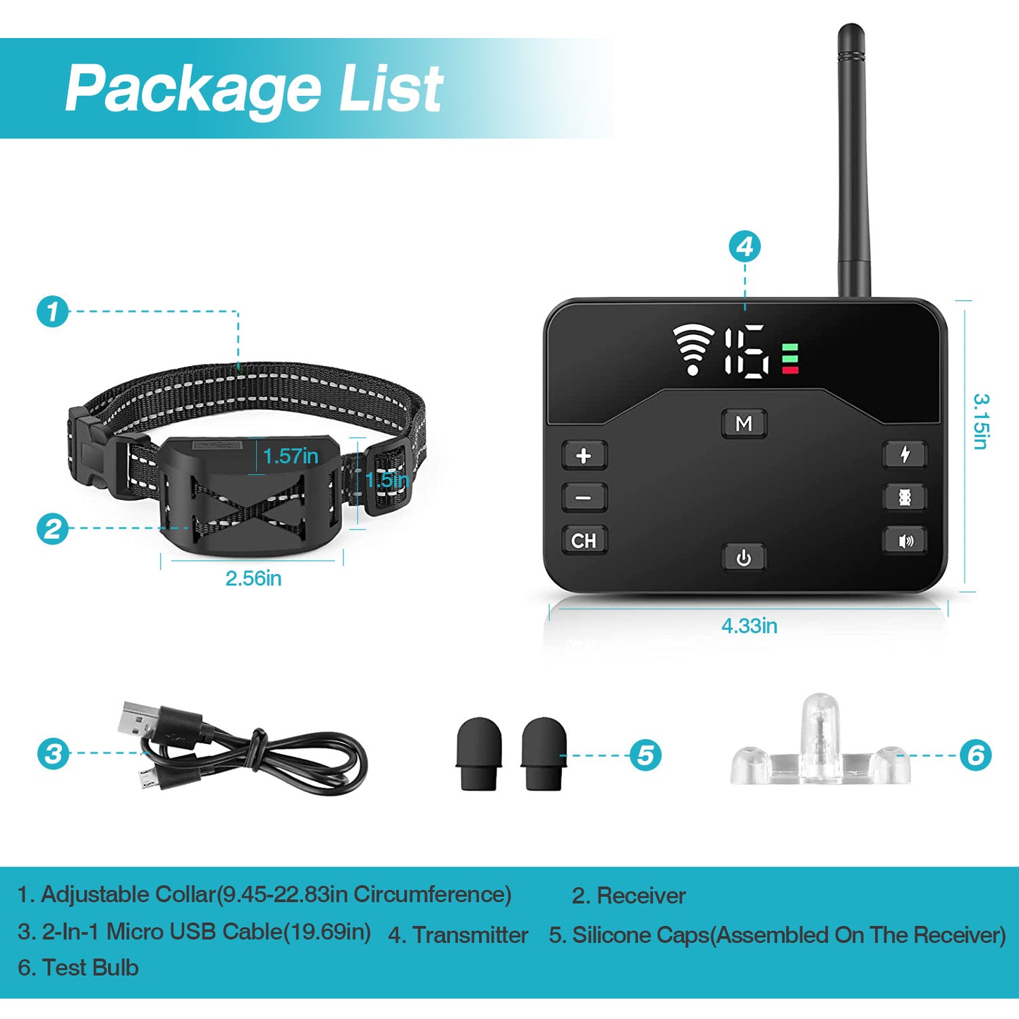 Wireless Electric Dog Fence & Training Collar System