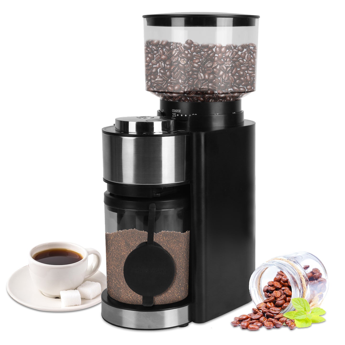 Electric Burr Coffee Grinder with 25 Grind Settings
