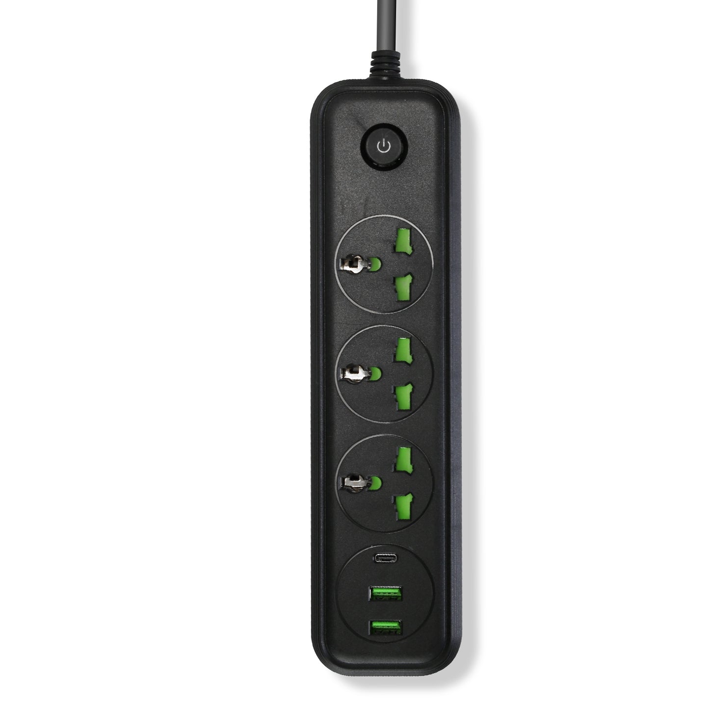 Power Strip with 5.9ft Extension Cord, 3 AC Outlets & USB Ports