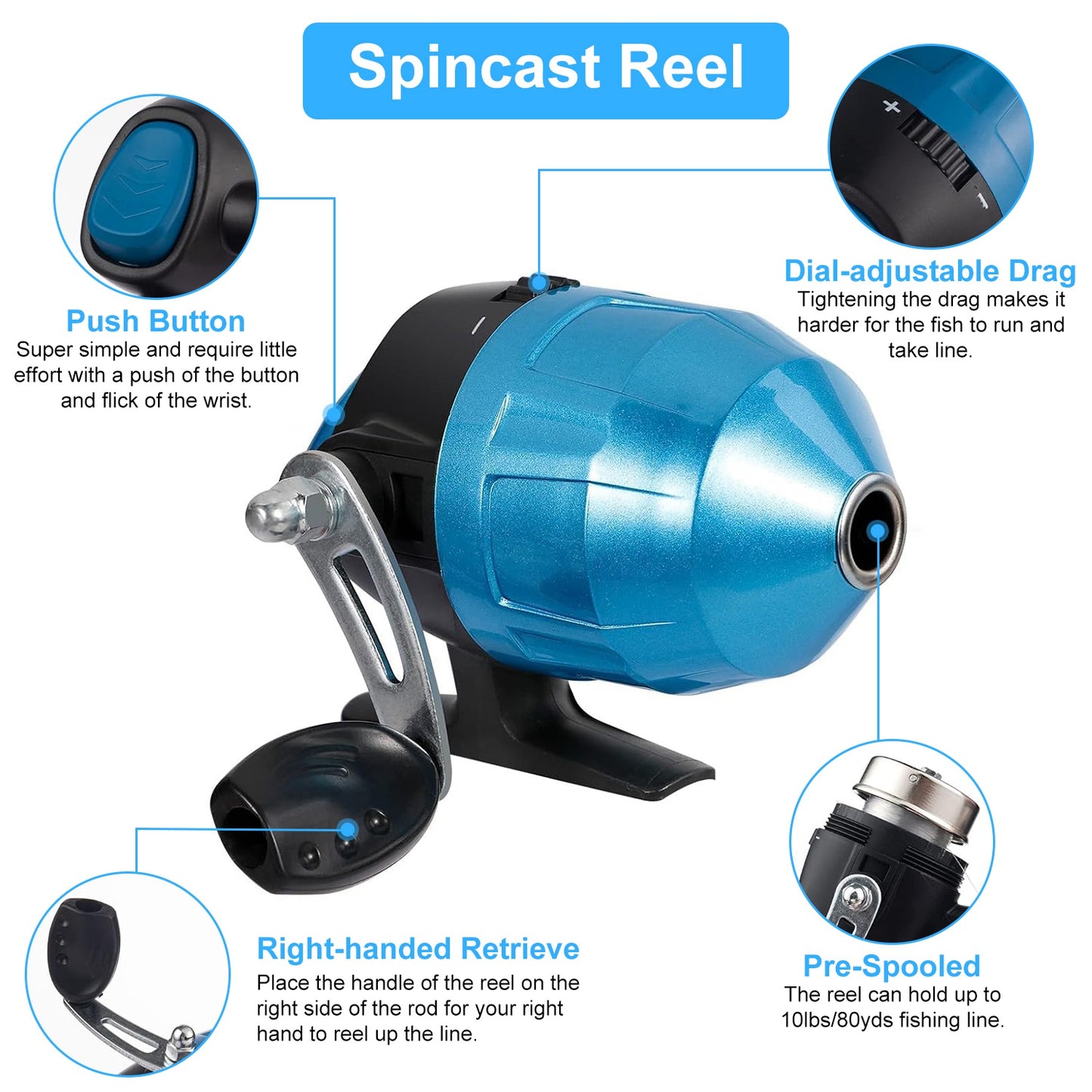 Kids Telescopic Fishing Rod and Reel Combo Starter Kit