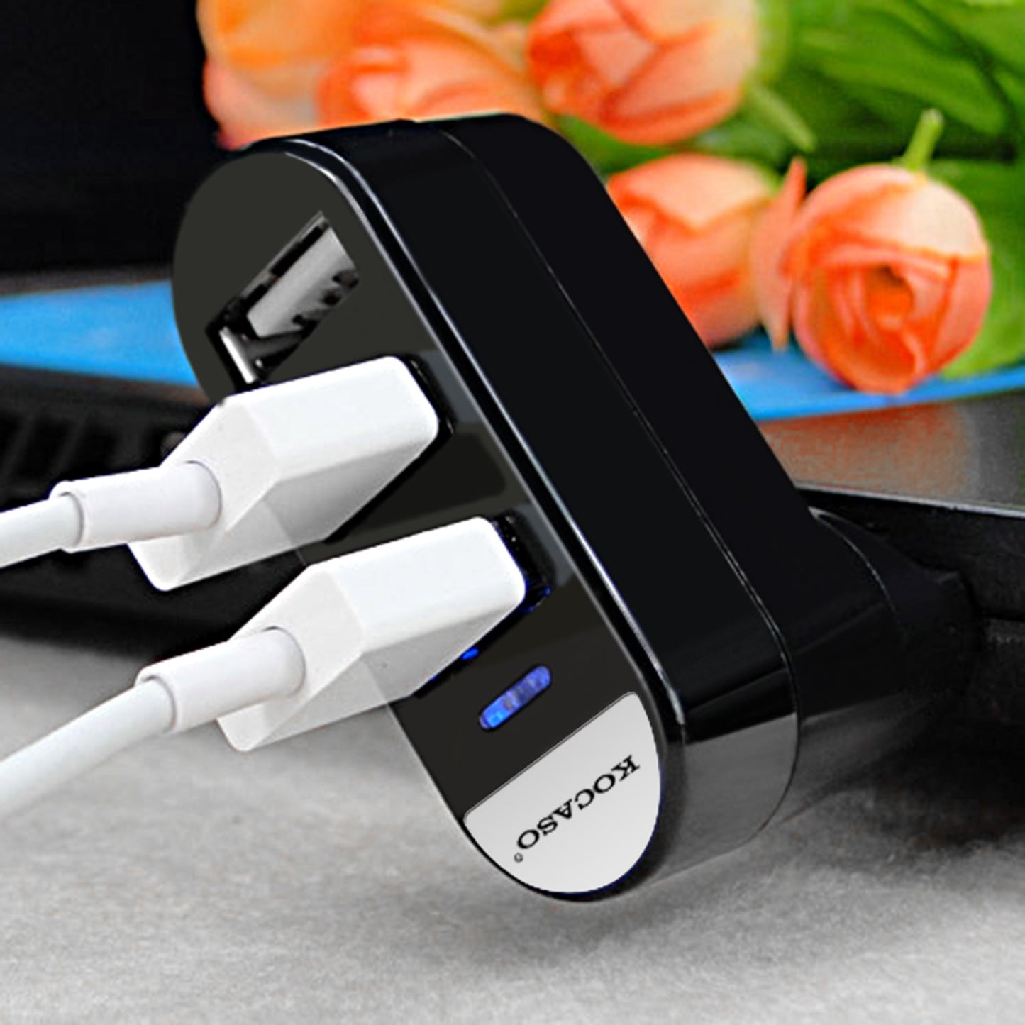 3-Port USB 2.0 Hub with Rotating Connector