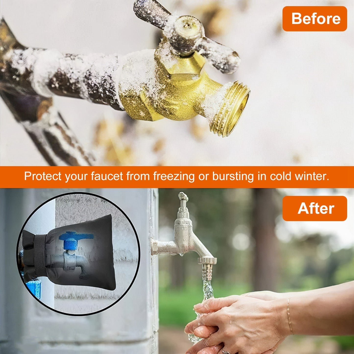 Outdoor Faucet Covers for Winter Freeze Protection (4-Pack)