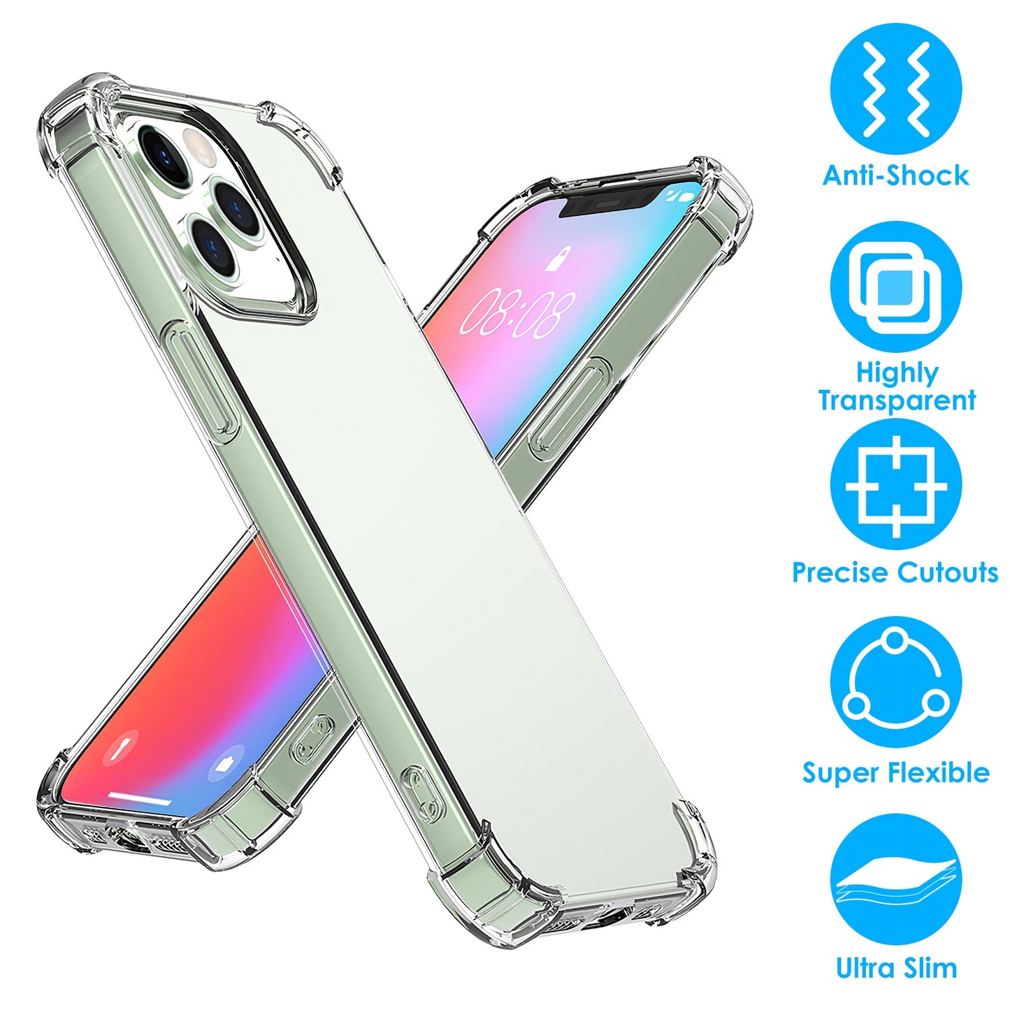 Clear iPhone Case with Shockproof Air Cushion Corners