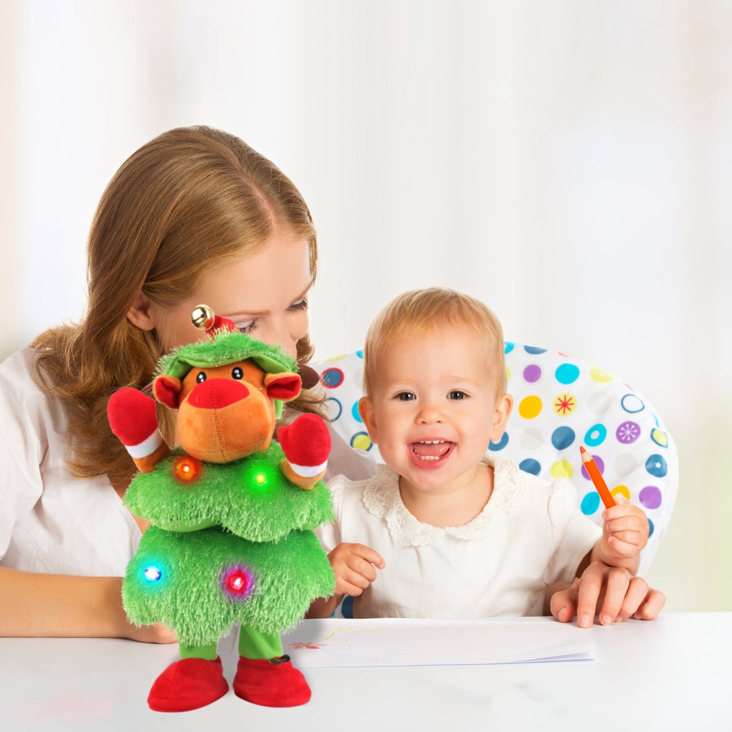 Dancing Singing Plush Toy with Mimicking & Light-Up Features