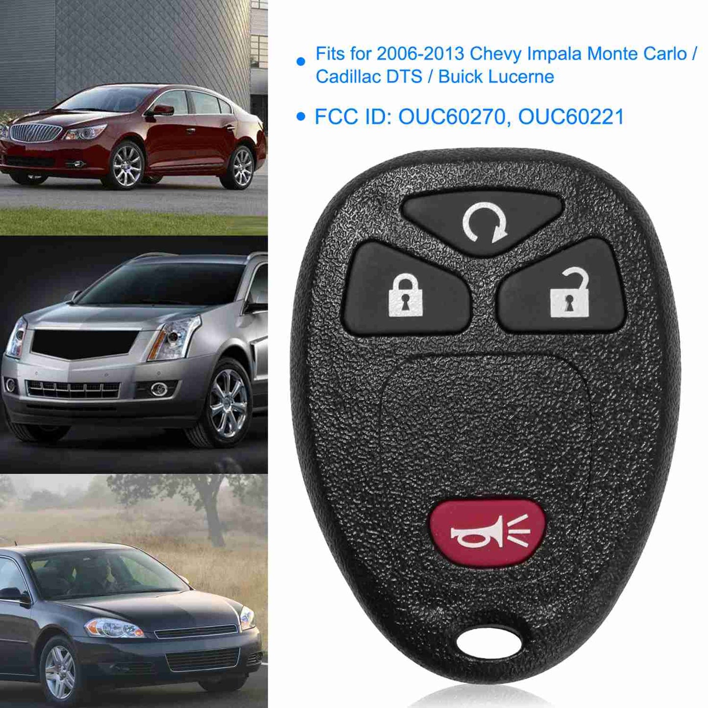 Keyless Entry Remote Key Fob for Chevy Impala Cadillac Buick