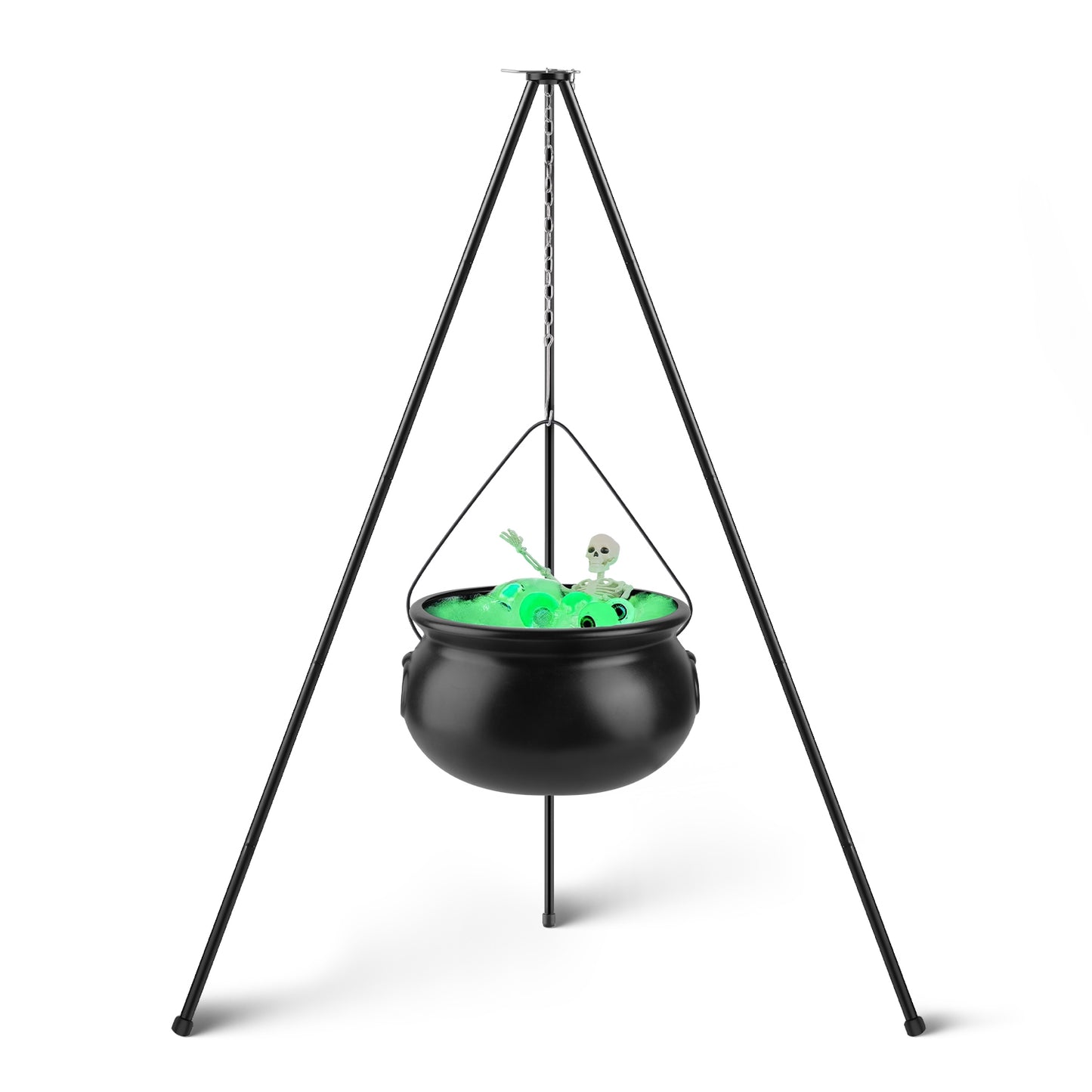 Halloween Witch Cauldron with 56" Tripod & LED String Lights