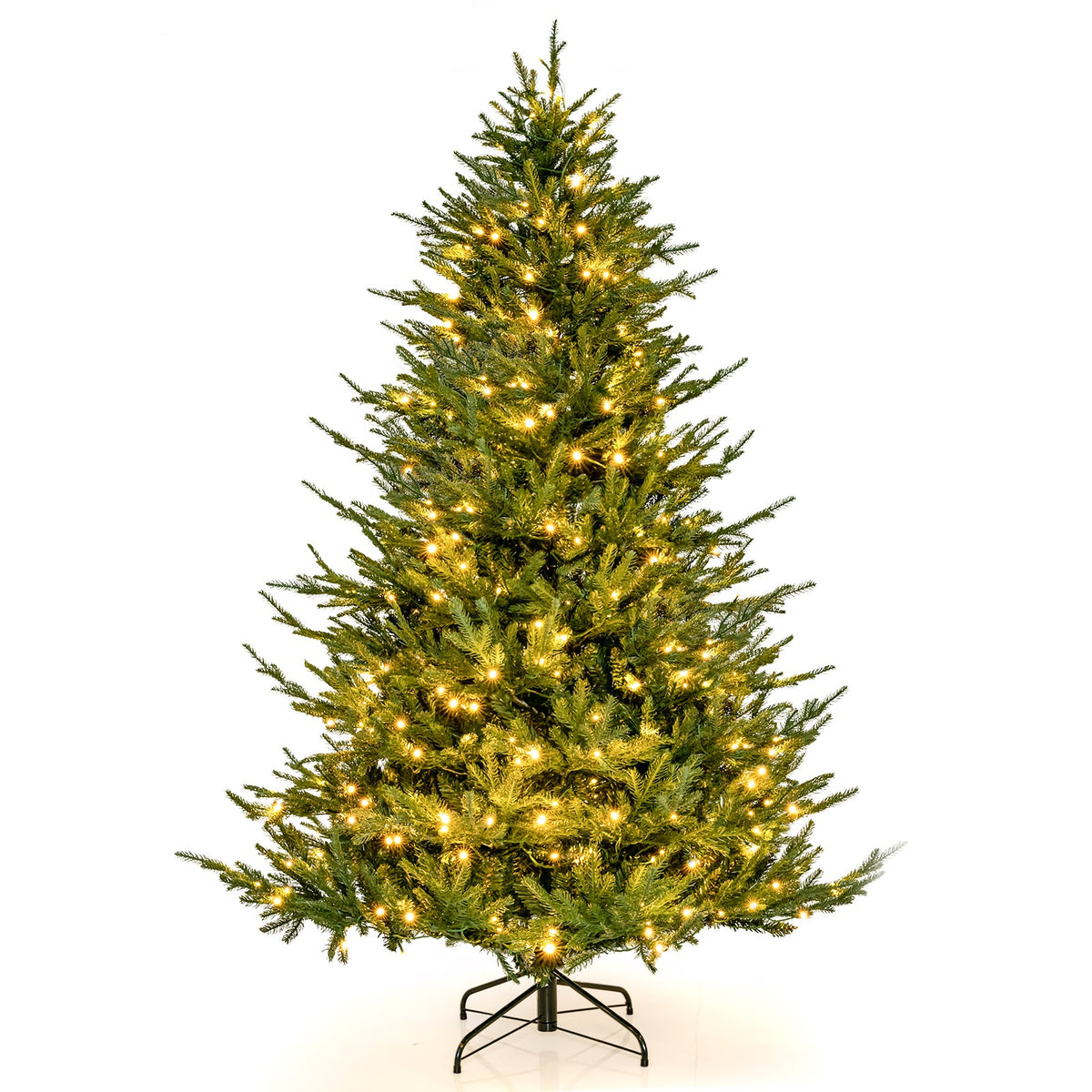 Pre-lit Christmas Tree with 280 Warm White LED Lights and 8 Lighting Modes