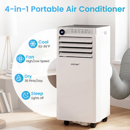 8000 BTU Portable Air Conditioner with Dehumidifier & Timer