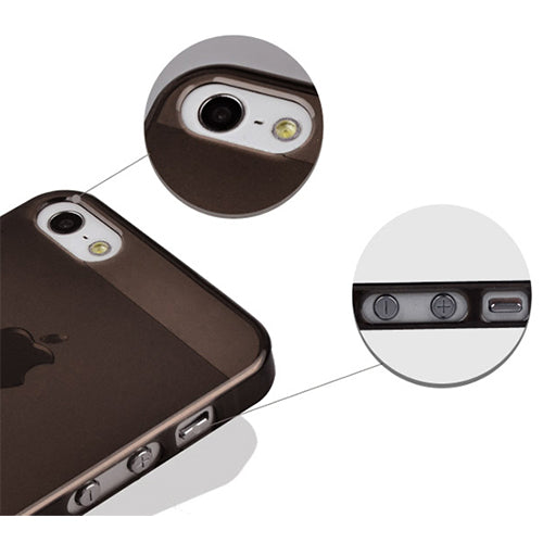 iPhone 5 Hard Snap-On Case - Clear Transparent Black