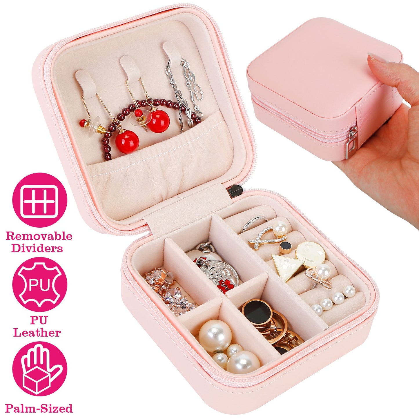 Mini Jewelry Storage Box with Travel Case Organizer