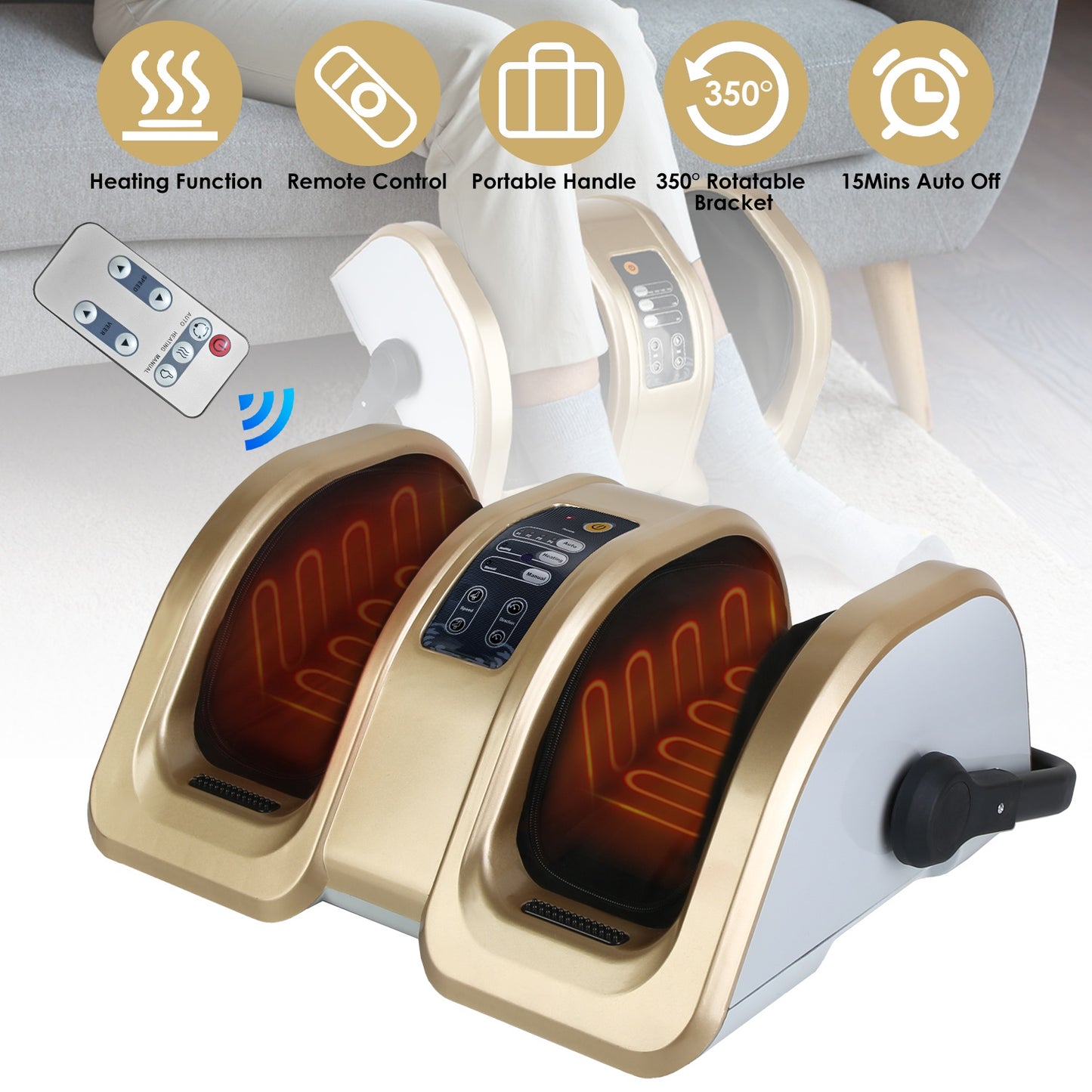Shiatsu Foot Massager with Heating and Auto Modes