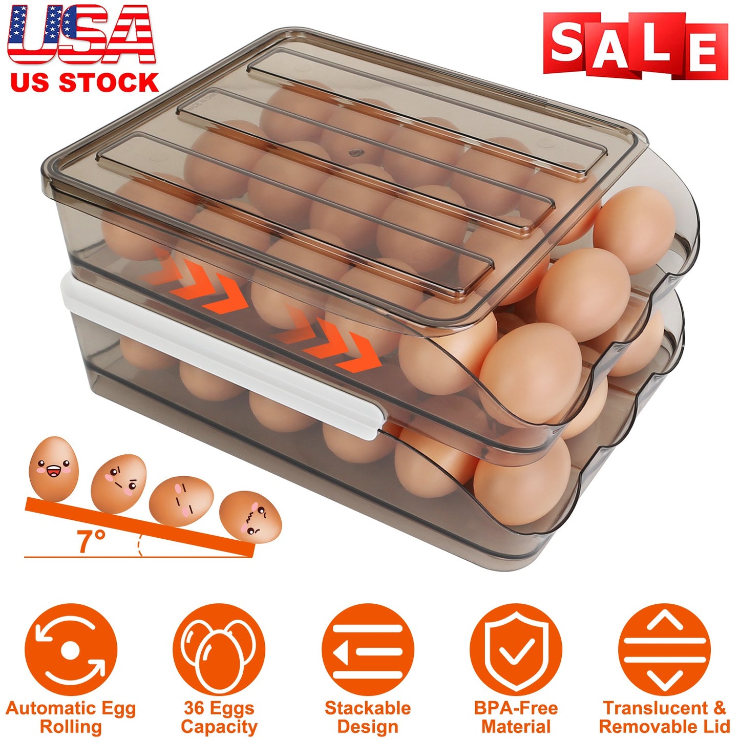 Egg Storage Container for Refrigerator - 36 Egg Capacity
