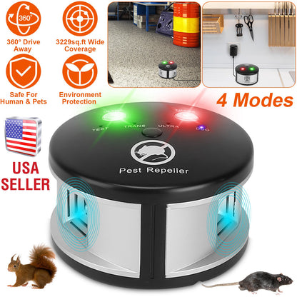Ultrasonic Pest Repeller with 4 Modes for Indoor Use