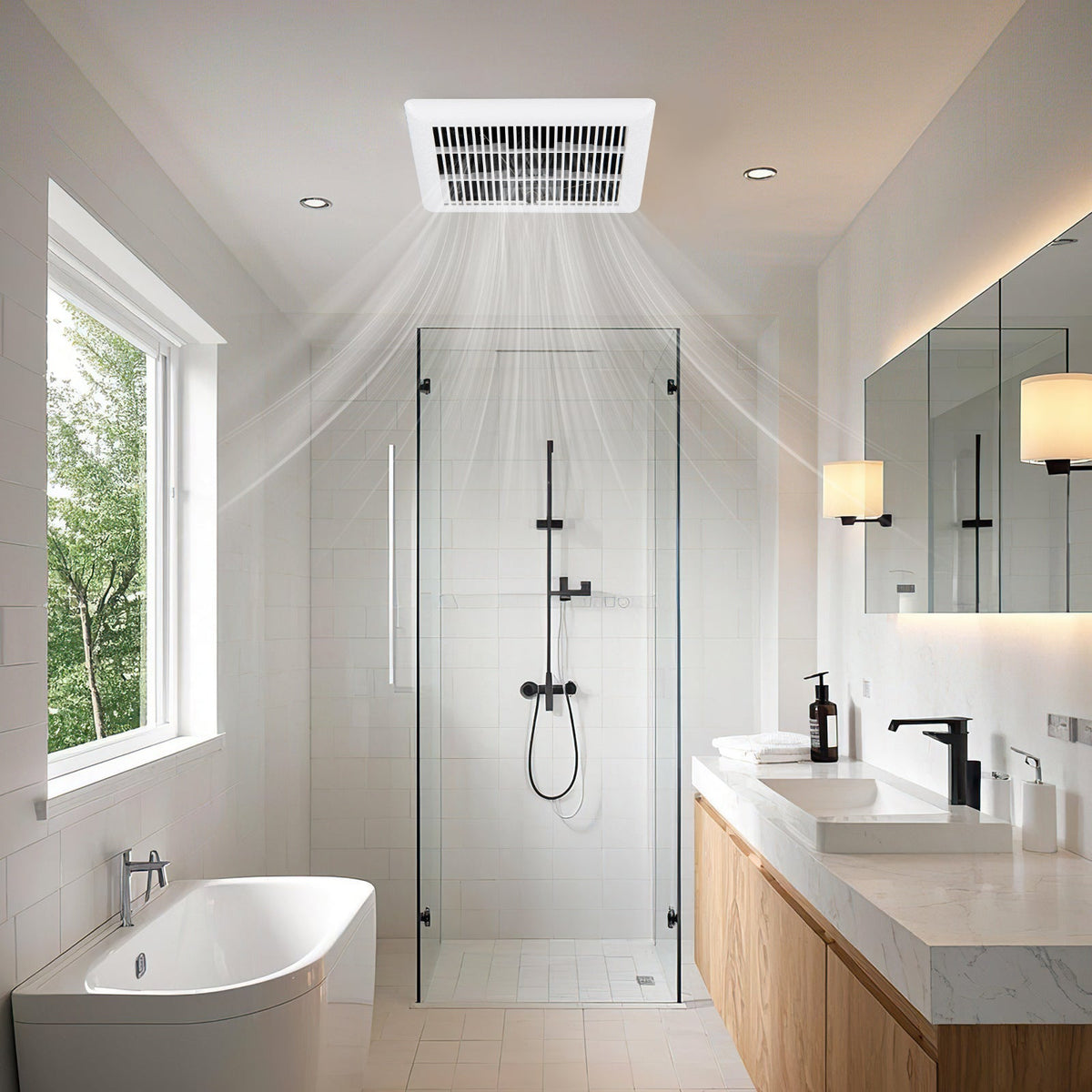 80 CFM Ceiling Mount Bathroom Exhaust Fan with Metal Housing and 4 Inches Duct