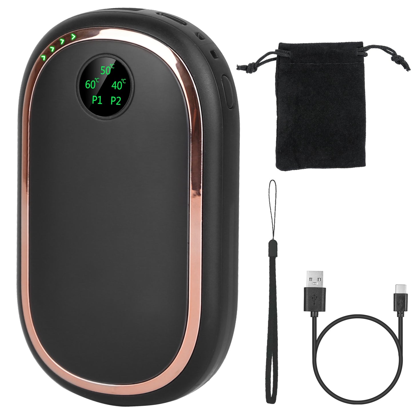Rechargeable Hand Warmer with Power Bank & Digital Display