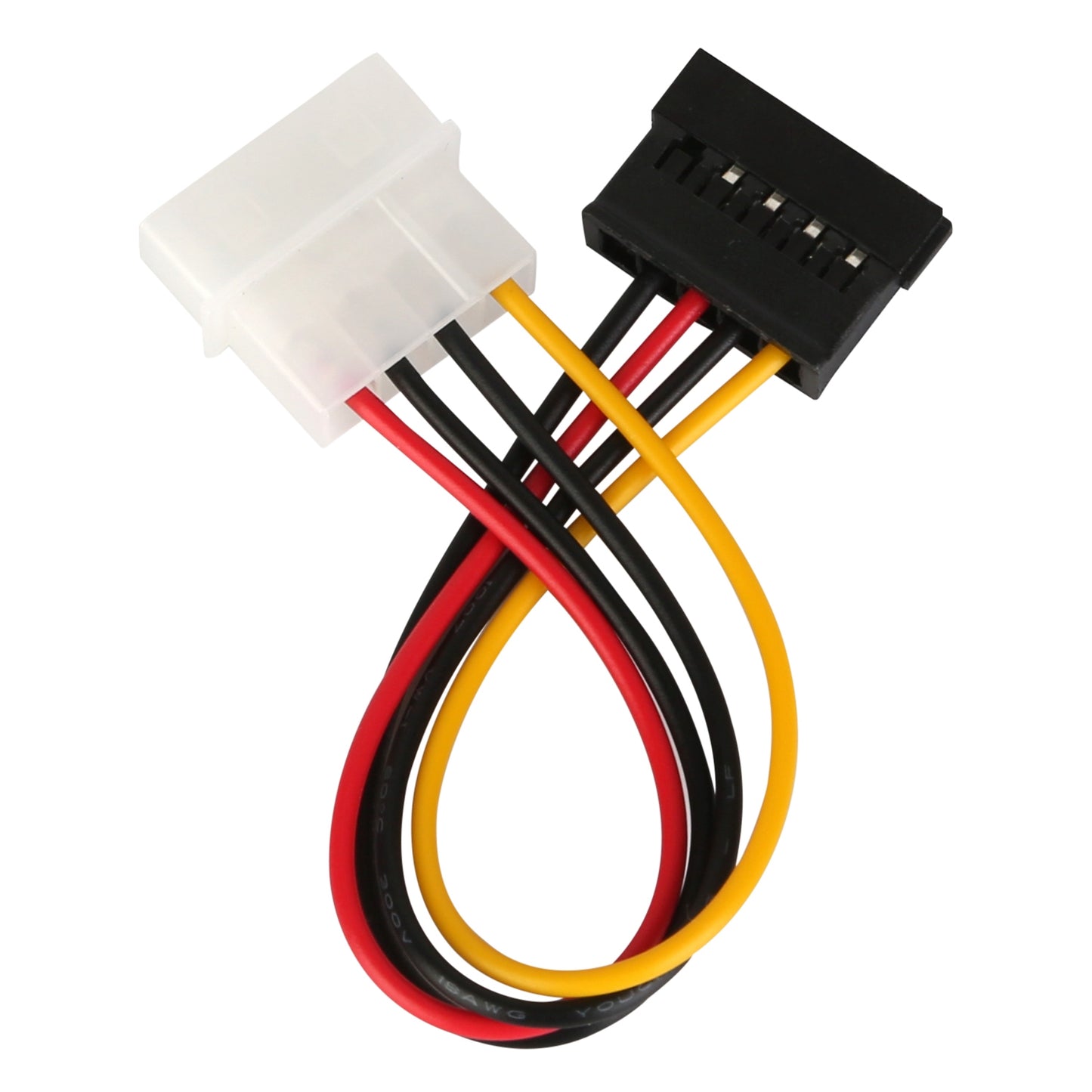 4-Pin to 15-Pin SATA Power Adapter Cable - 2 Pack