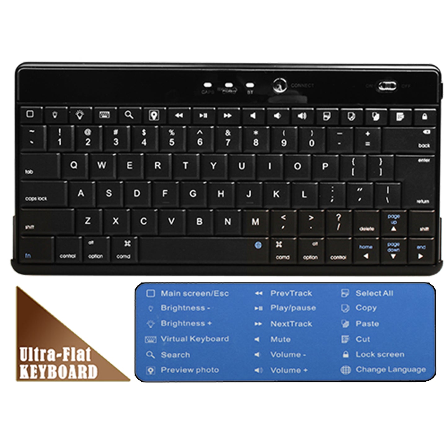 Wireless Keyboard Case for iPad 2 with Adjustable Stand