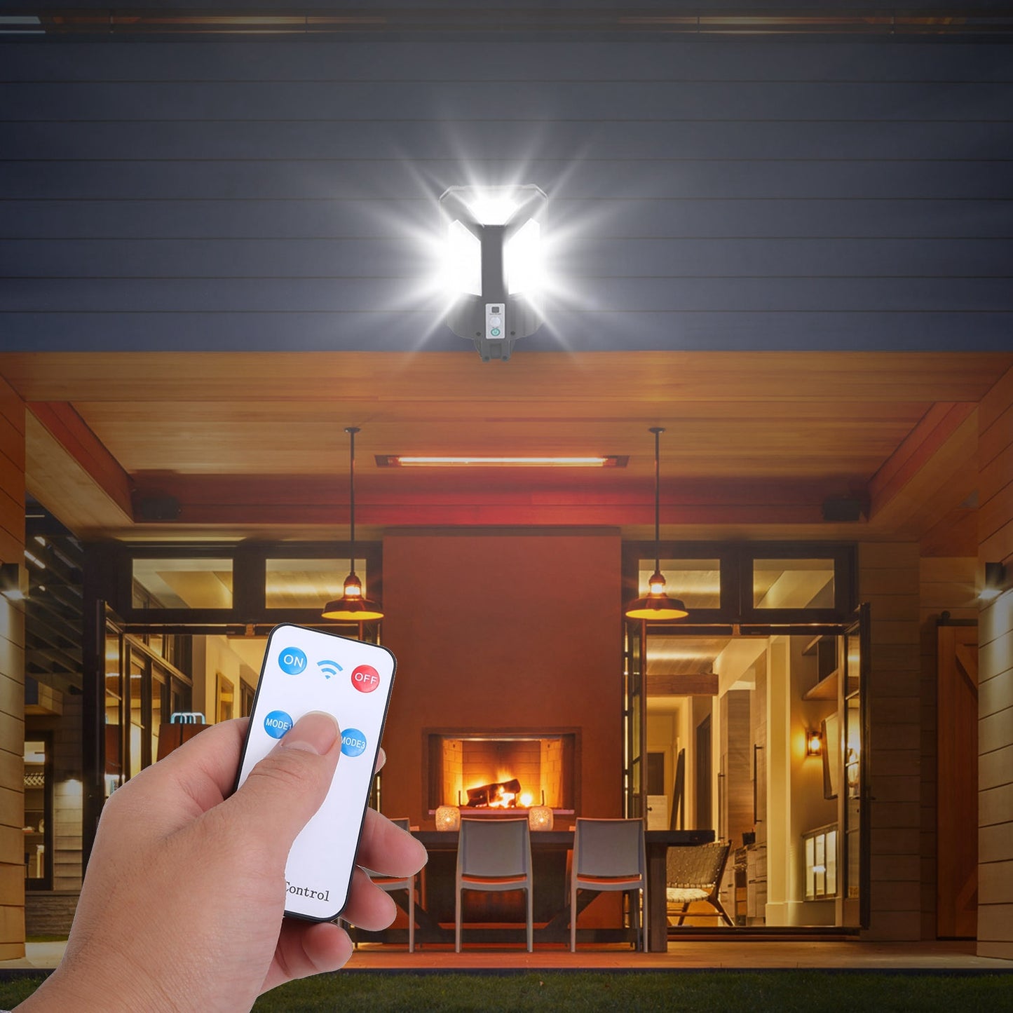Solar Wall Light with Motion Sensor and Remote Control