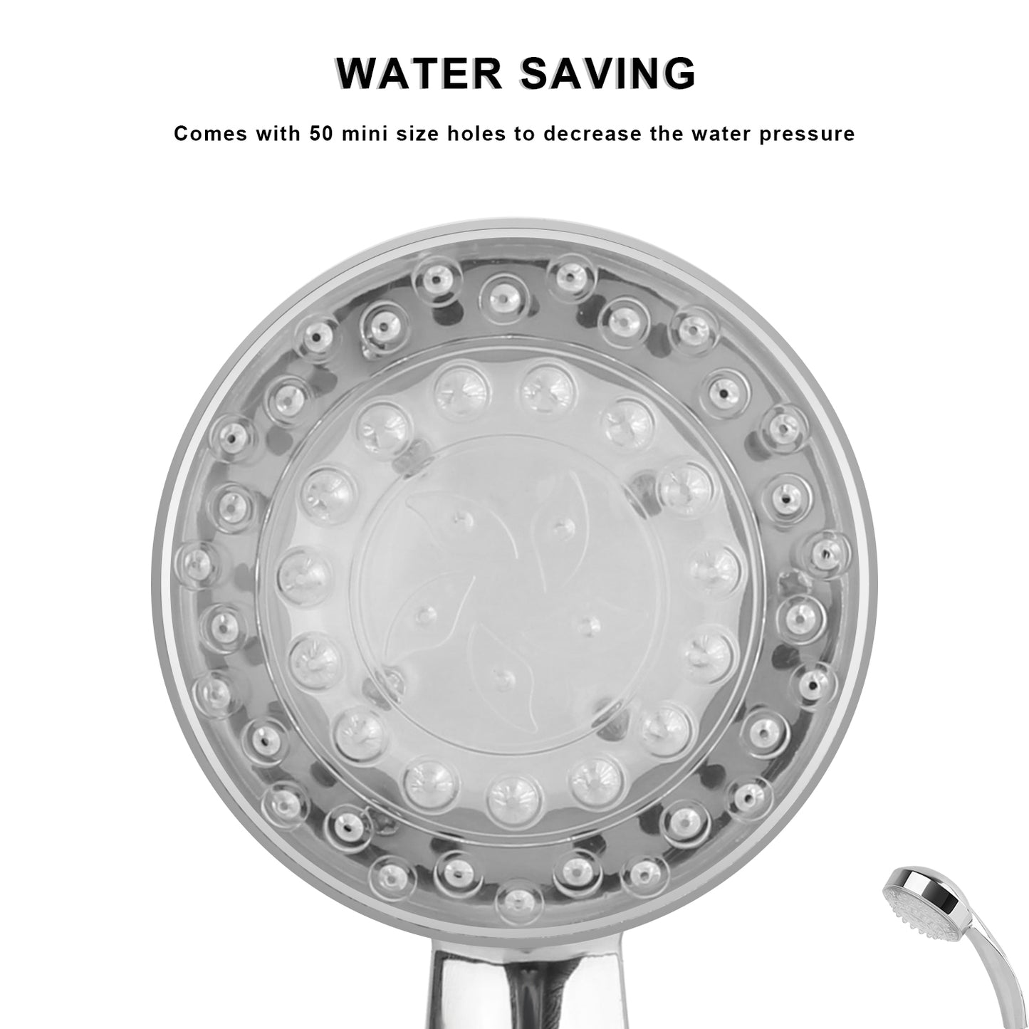 LED Color-Changing Handheld Shower Head with Hydropower