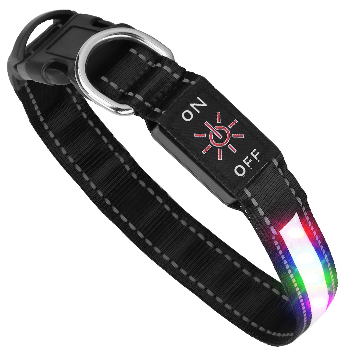 LED Dog Collar with 9 Light Colors - USB Rechargeable Waterproof