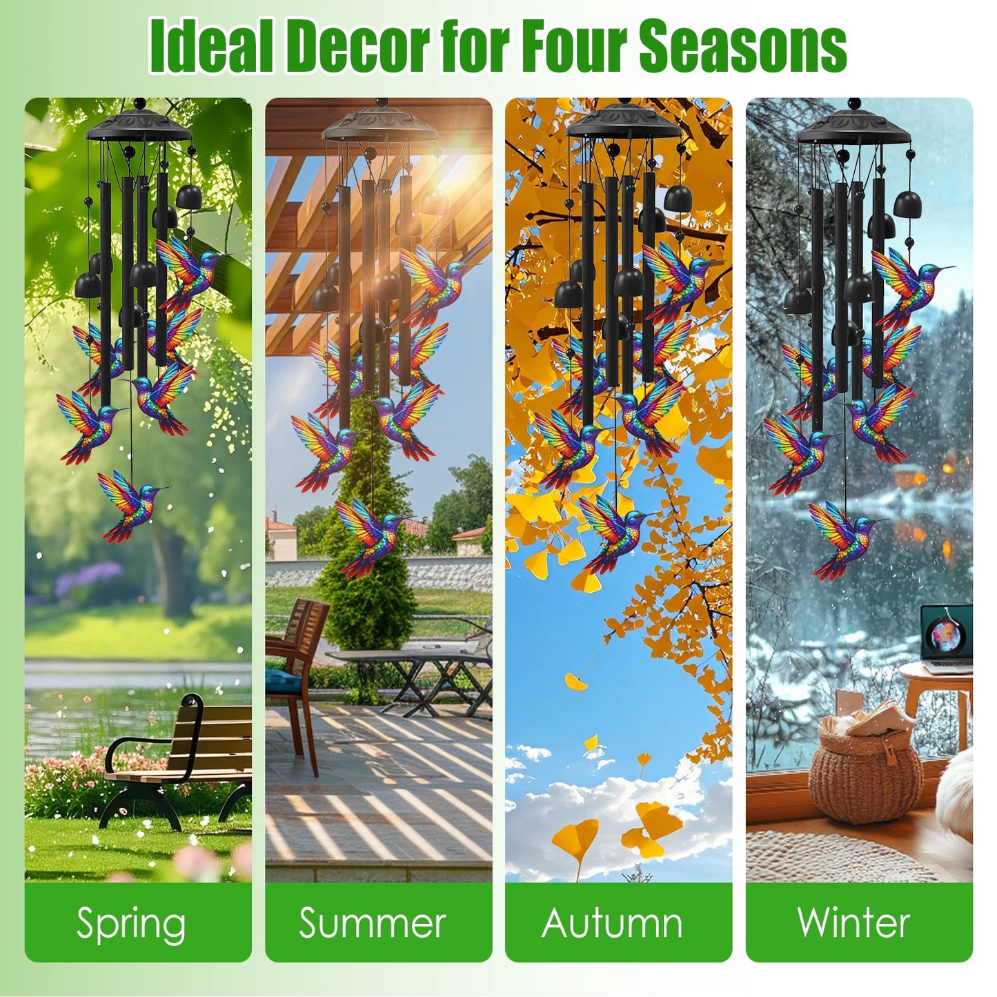 Metal Wind Chimes with Aluminum Tubes for Outdoor Garden Decor