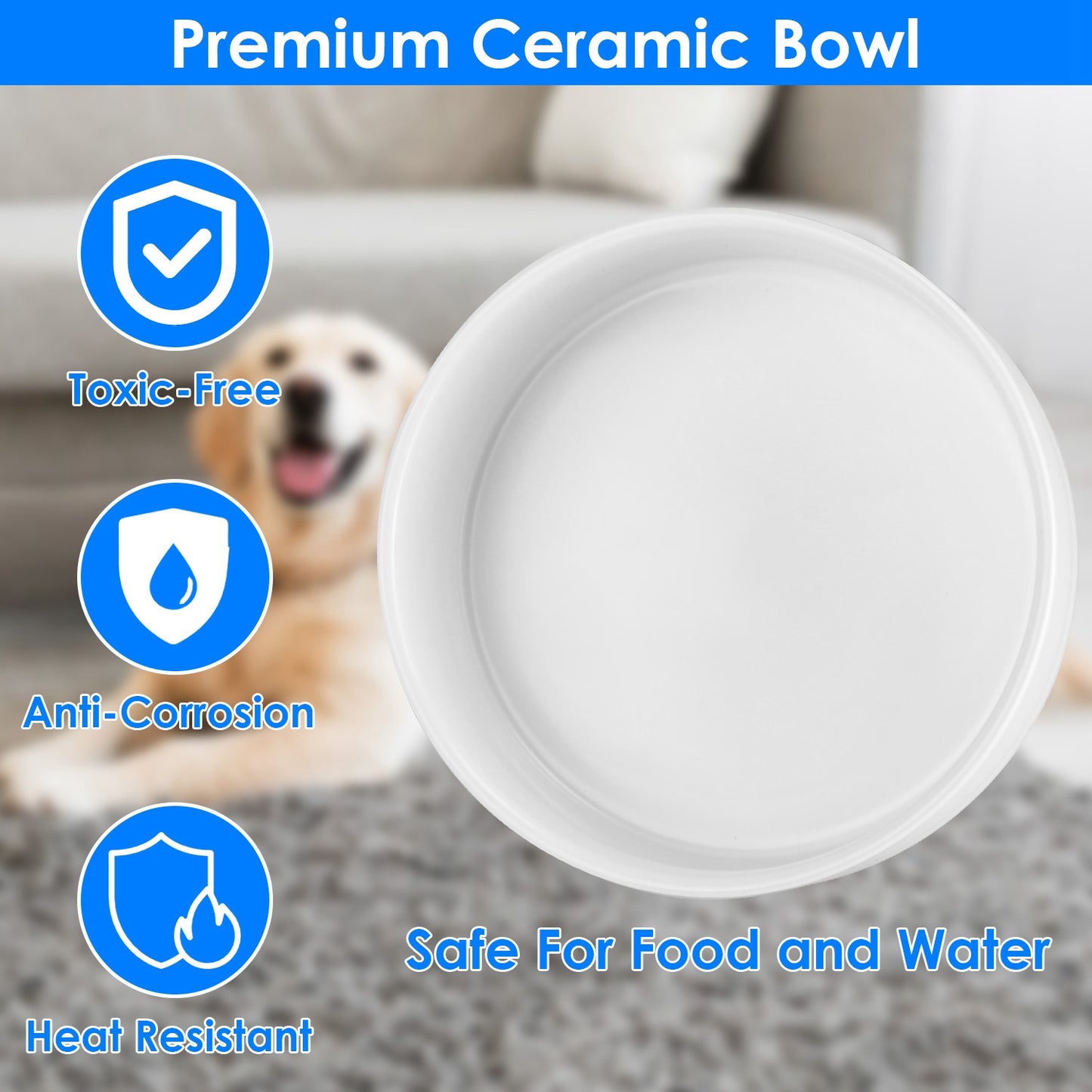 Heated Pet Water Bowl - USB Powered Ceramic Non-Freezing