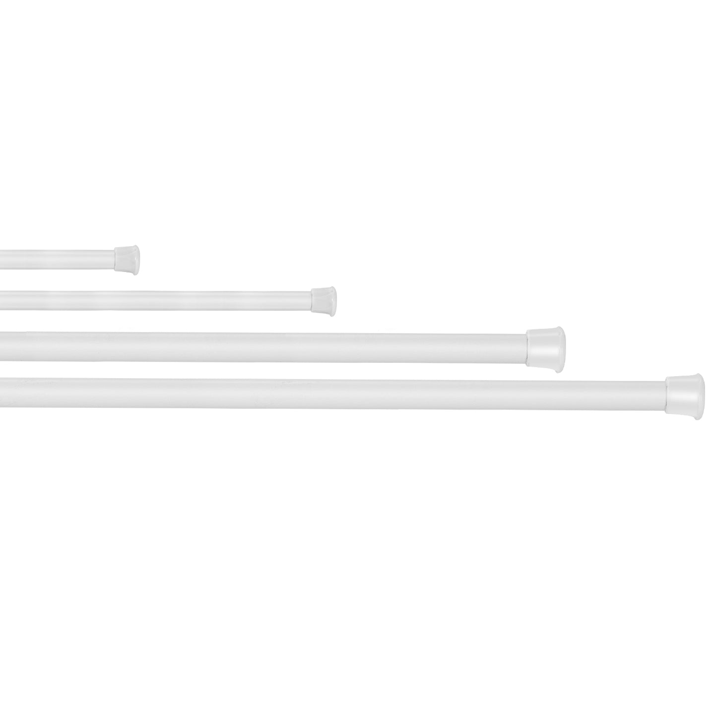 Tension Curtain Rod Adjustable Spring-Loaded Steel Pole