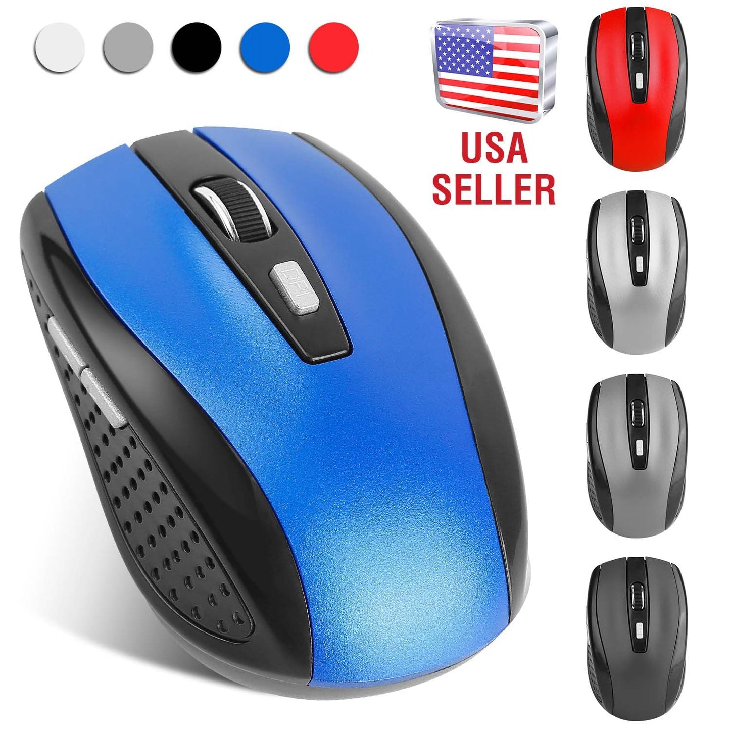 2.4G Wireless Gaming Mouse Optical Mice w/ Receiver 3 Adjustable DPI 6 Buttons For PC Laptop Computer Macbook