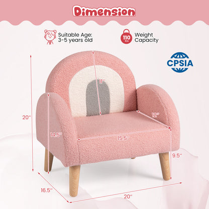 Kids Armchair with Backrest and Armrests - Pink