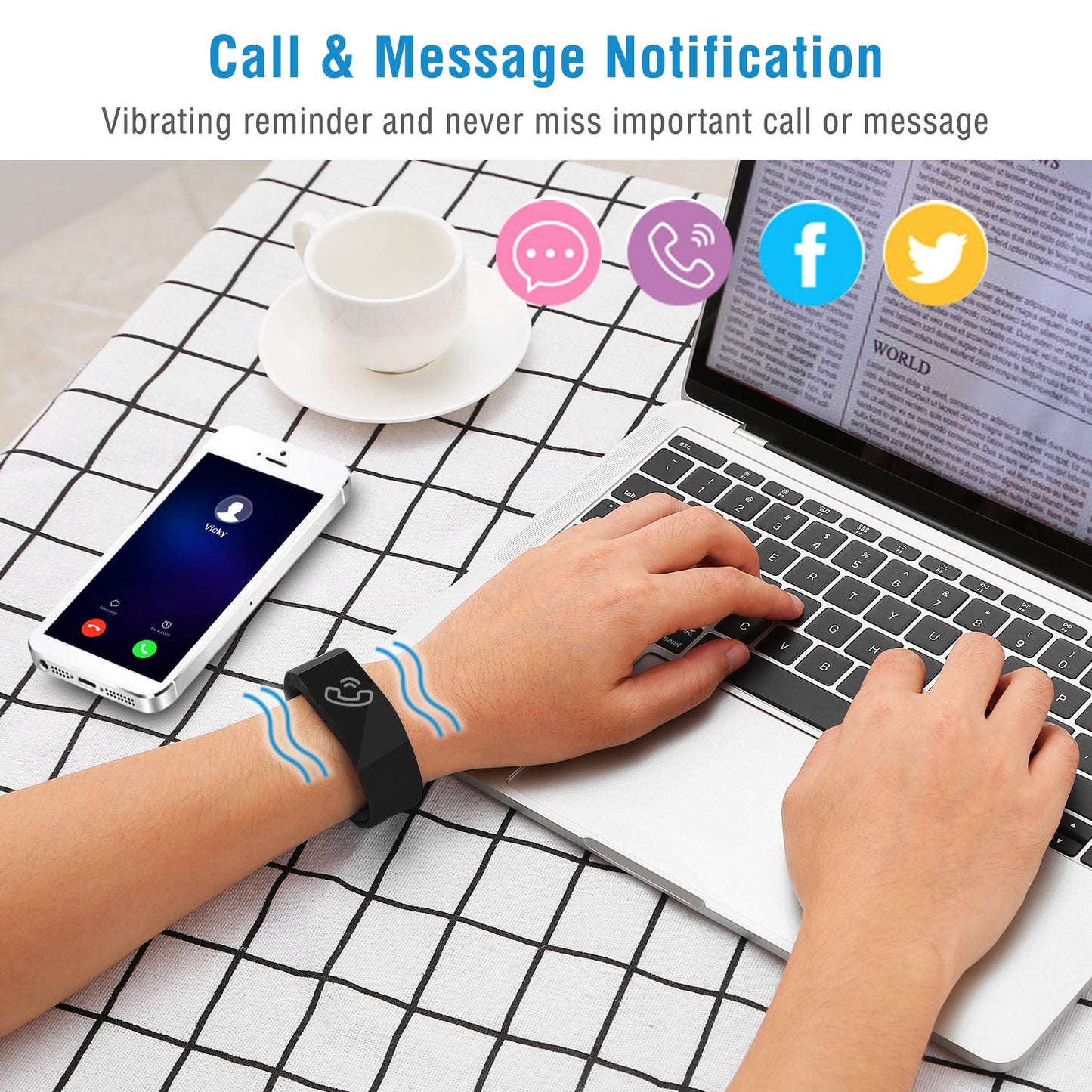 Fitness Tracker with Heart Rate Monitor & Sleep Tracking