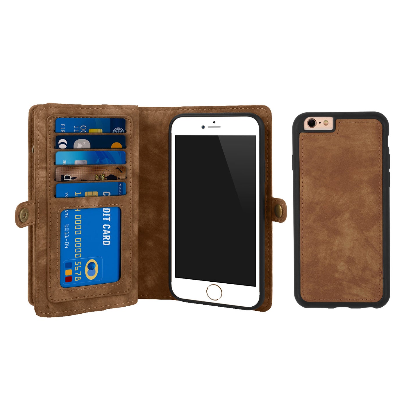 iPhone 6 Wallet Case with Detachable Magnetic Phone Holder