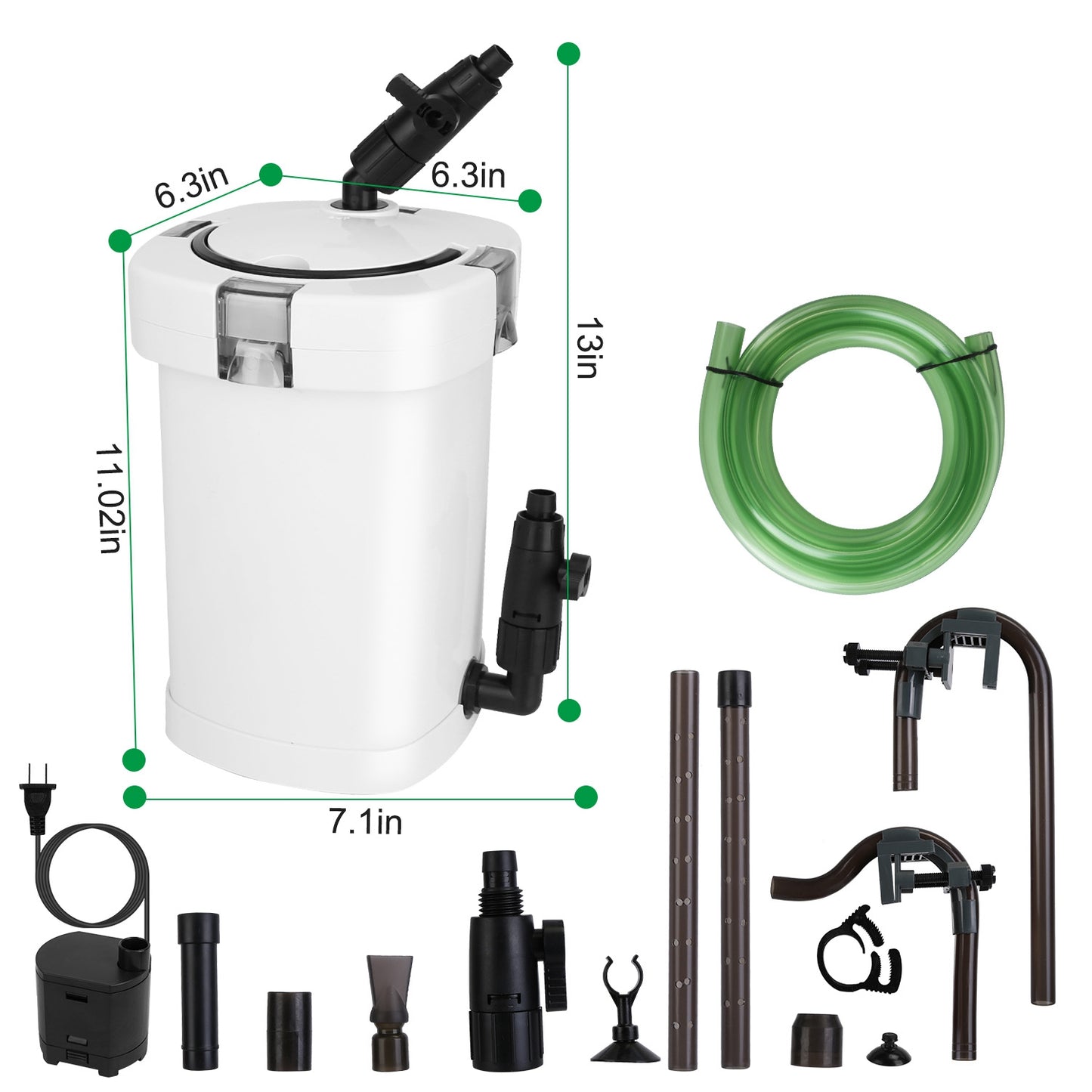 External Canister Filter for 28 Gallon Aquarium - 105 GPH