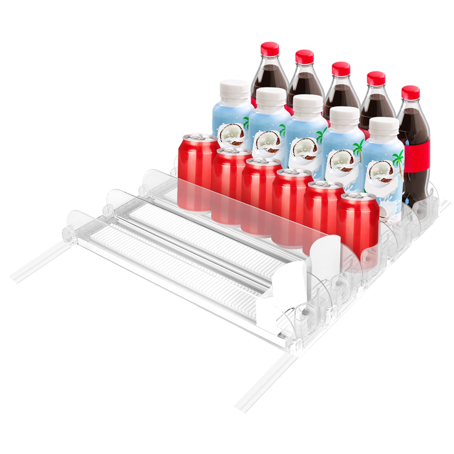 Spring Loaded Beverage Dispenser for Fridge – 5 Rows, 25 Cans