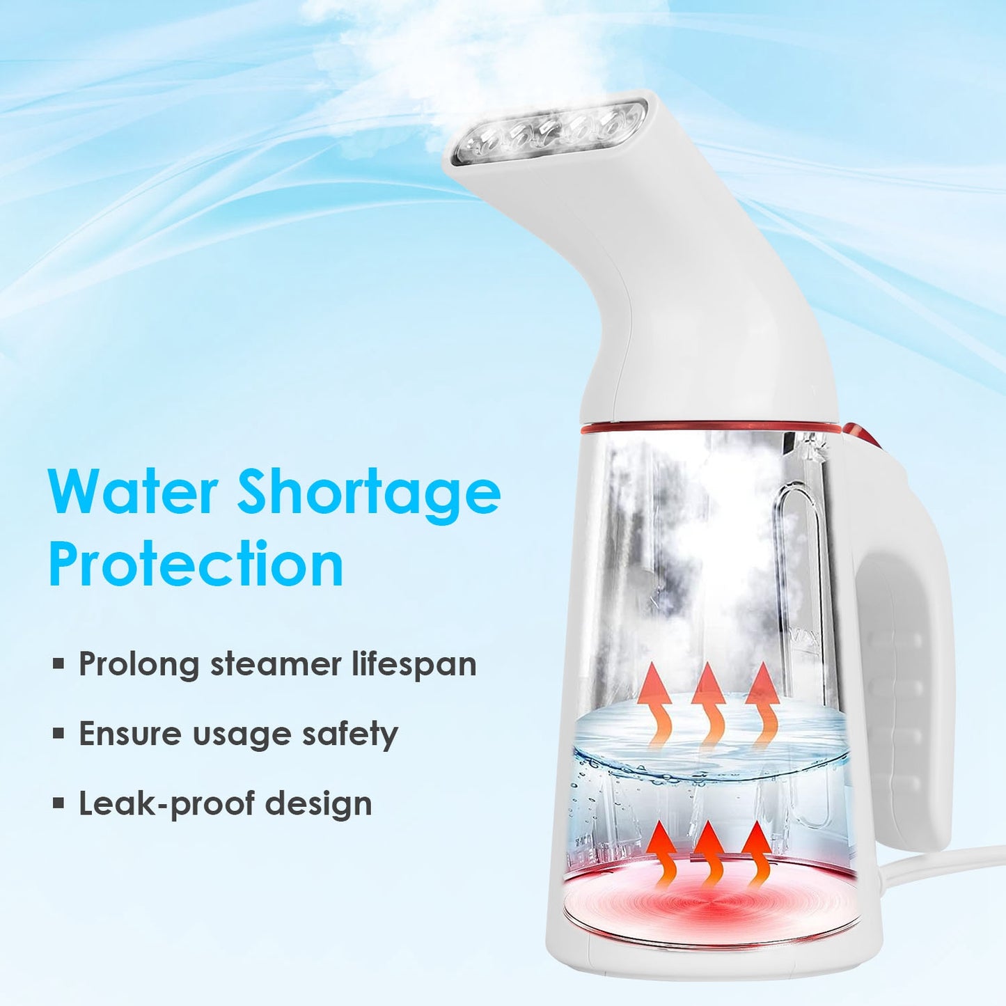 Portable Garment Steamer 700W with 30-Second Heat-Up