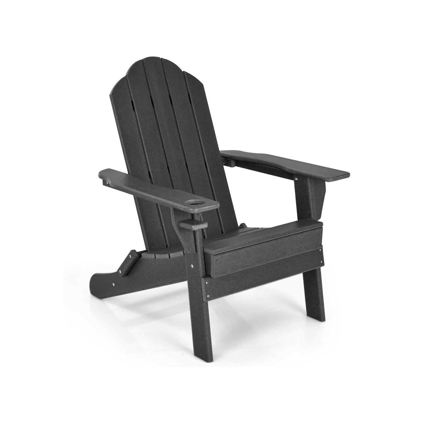 Foldable Adirondack Chair with Cup Holder - Weather Resistant